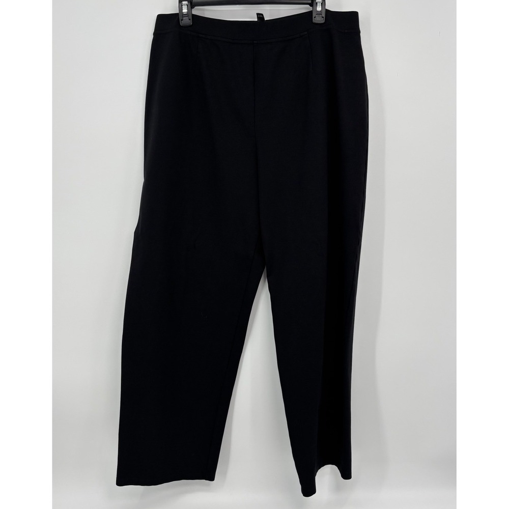 Eileen Fisher Black Ponte Pants Pull On Elastic Waist Women's Size 2X